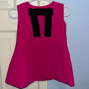 Hot Pink Asymmetrical Sleeveless Tank Dress with Sailor Collar